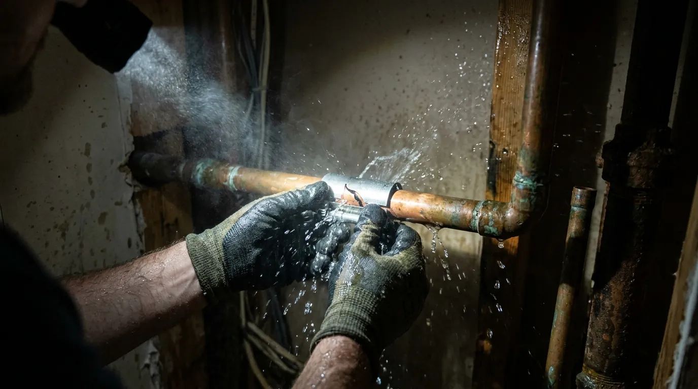 Emergency & Leak Repair work by JV Plumbing in southeast Houston