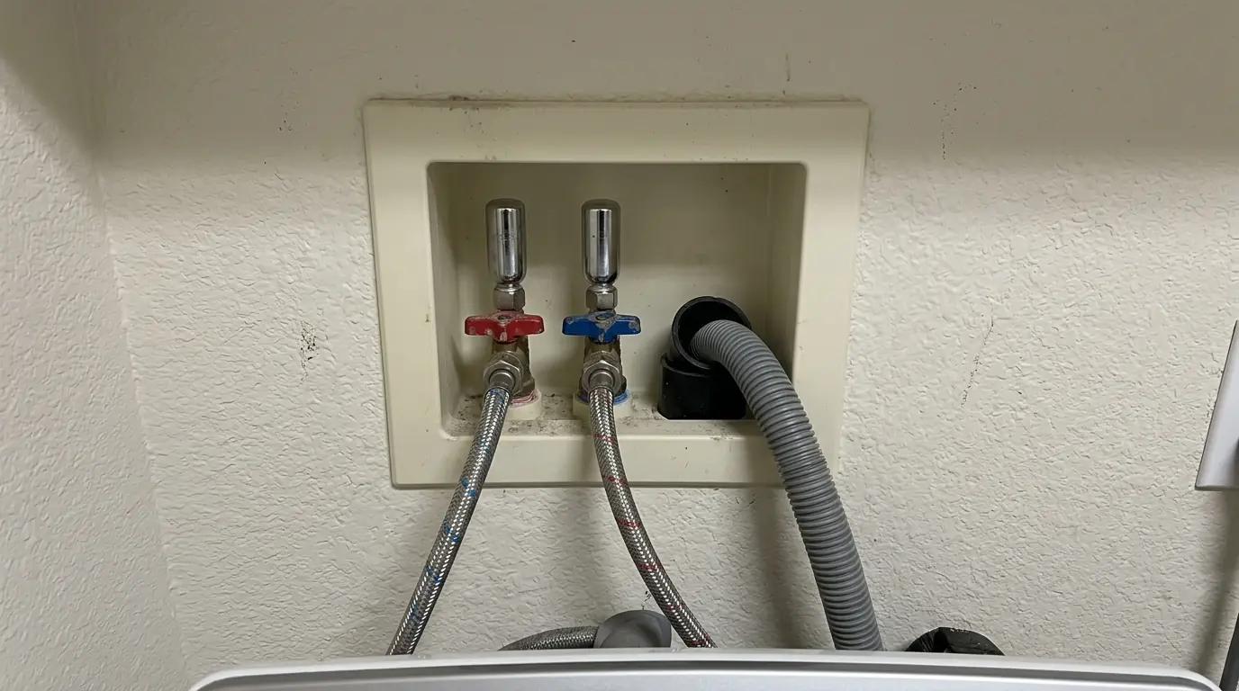 Water hammer arrestors installed at a Houston washing machine box